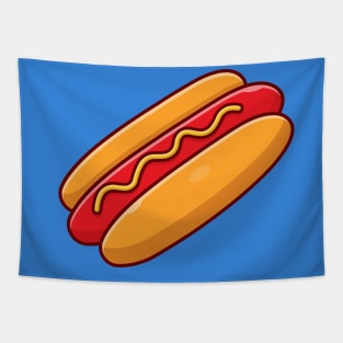 Hotdog Cartoon Vector Icon Illustration (14) Tapestry