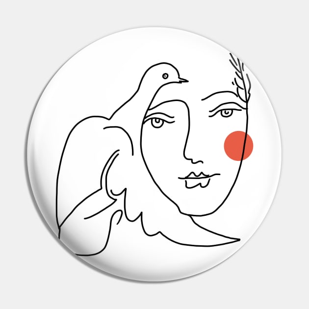 Line art of woman face and bird Pin by thecolddots