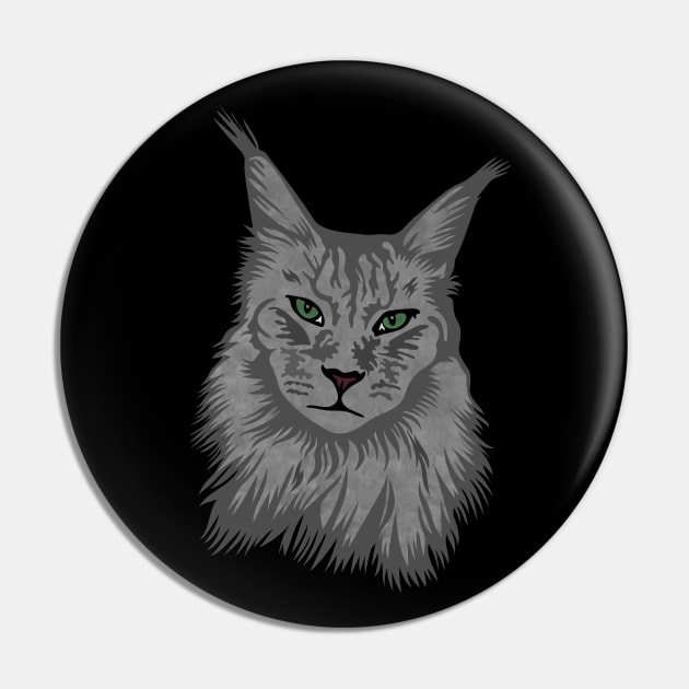 Maine Coon Cat Pin by Miozoto_Design