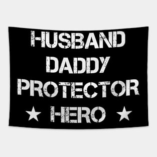 Husband Daddy Protector Hero Fathers Day Funny Gift Tapestry