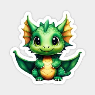 Funny green dragon Magnet