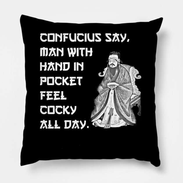 Funny Confucius Print Pillow by BasicBeach