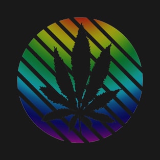 Cannabis Leaf Rainbow Circle T-Shirt