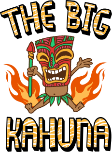 Funny The Big Kahuna Dad Hawaiian Beach Luau Aloha Design Magnet