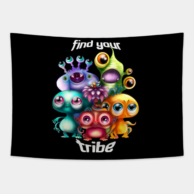 Find Your Tribe Tapestry by Mushrooms And Stardust