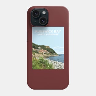 Runswick Bay, North Yorkshire. Travel poster Phone Case