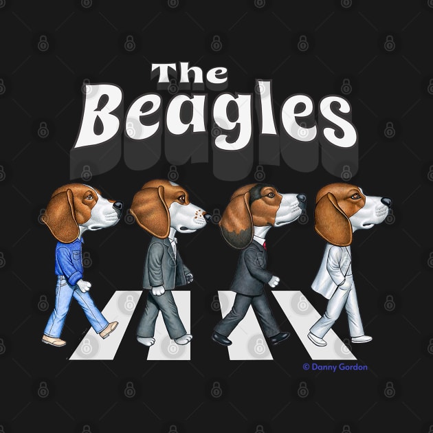 Classic street crossing by Beagles Dogs on a tee The Beagles by Danny Gordon Art