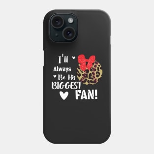 I'll Always Be Your Biggest Fan Mama Gift, Leopard Pattern Baseball Gift For Her, Baseball Mom&Aunt Gift Phone Case