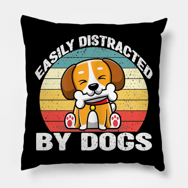 Easily distracted by dogs Pillow by SCOTT CHIPMAND