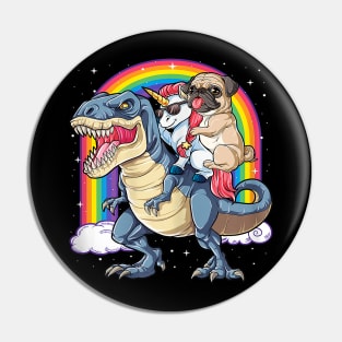 Pug Unicorn Dinosaur T Rex Kids Girls Women Rainbow Pin