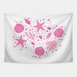 Ocean lover, nautilus, pink Aesthetic, sea coral, sealife, pink hues, baby pink, shells, pink shells Tapestry