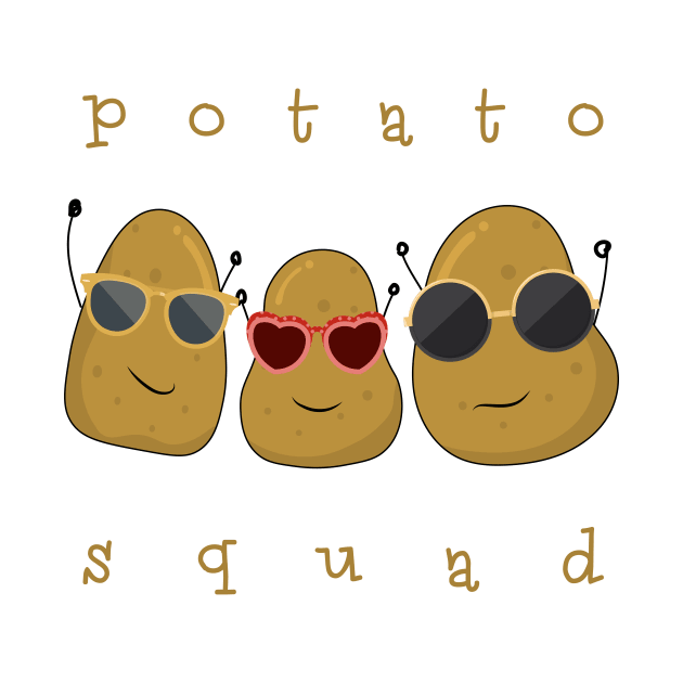 Funny Potato Squad Shirt - Sunglasses Potatoes Friends by CMDesign