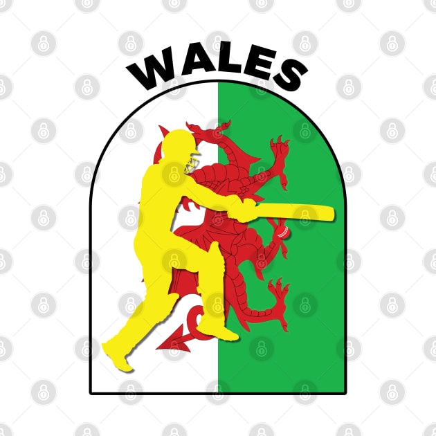 Wales Cricket Batsman Wales Flag by DPattonPD