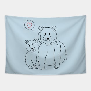 Arctic Animal - a little and a big Ice bear Tapestry