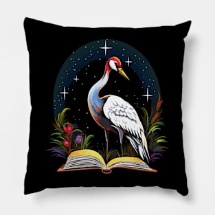 Whooping Crane Reads Book Pillow