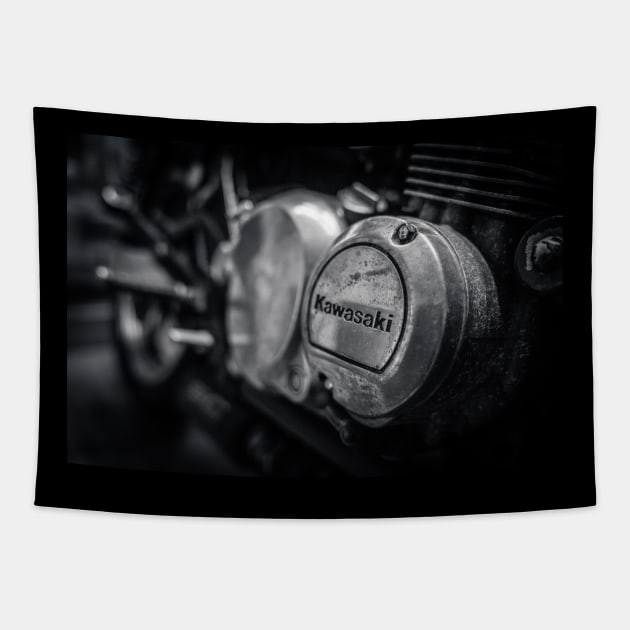 Kawasaki engine casing Tapestry by Silver Linings