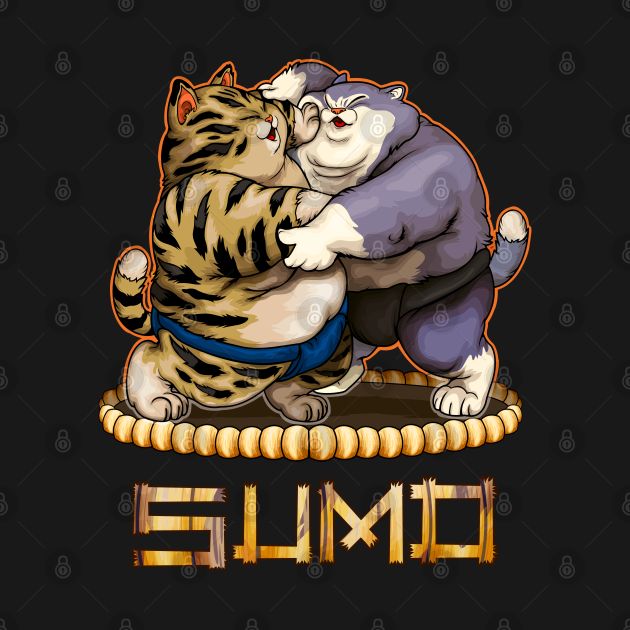 Cats Sumo Wrestling Funny Sumo TShirt TeePublic