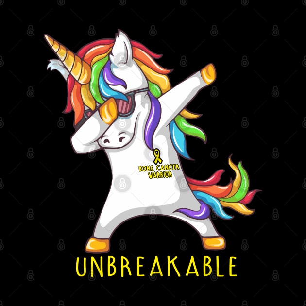 Bone Cancer Warrior Unbreakable Unicorn Dabbing by ThePassion99