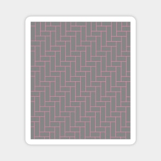 Geometric Tiles in Grey and Pink Magnet