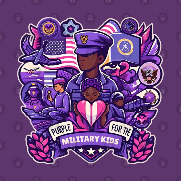 Purple Up For Military Kids - Month of the Military Child by LionKingShirts