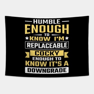 Humble enough to know I'm replaceable cocky enough to know it's a downgrade Tapestry