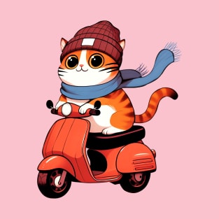 Cat in motorbike T-Shirt