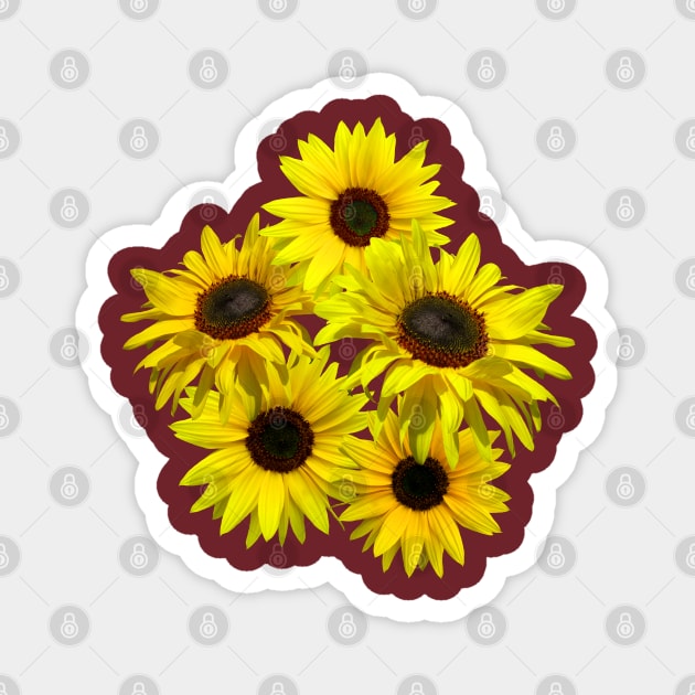 bunch of flowers, sunflowers, sunflower, blooming Magnet by rh_naturestyles