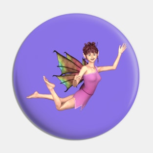 Hello world elf fairy faerie flying with dragon wings Pin