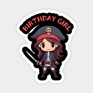 Pirate Birthday Girl - Pirate Theme Magnet