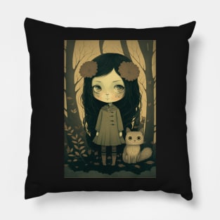 Woodland Creature and the dark fairy Pillow