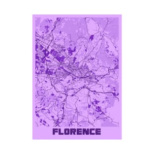 Florence - Italy Lavender City Map T-Shirt