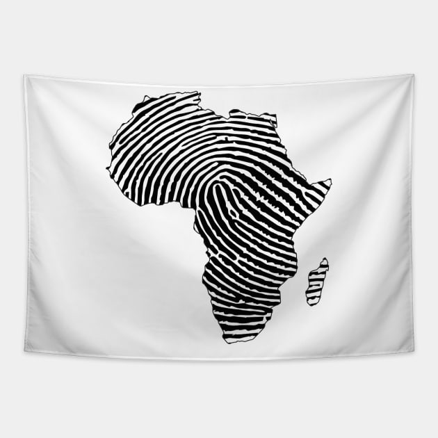 Africa, Africa Fingerprint, Black History, Black Girl Magic, Black Lives Matter Tapestry by UrbanLifeApparel