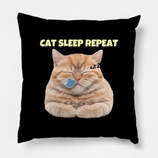 Cat Sleep Repeat Pillow