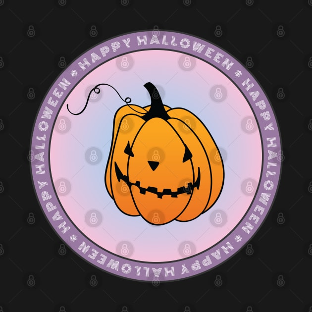 Happy Halloween Pumpkin Circle Design by frokenfryxell