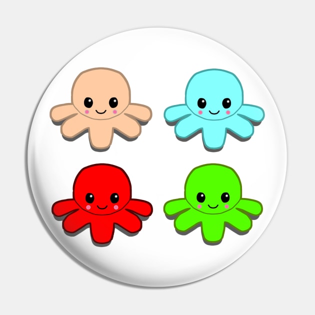 Colored Octopus Pin by Nicostore