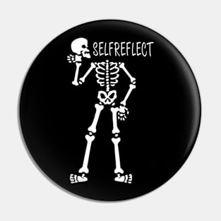 Self Reflect Skeleton Halloween Spooky Pin