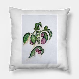 Hanging Raspberries Pillow