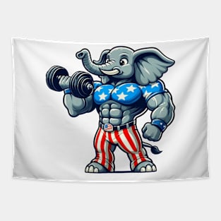 Muscular Elephant Tapestry