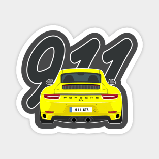 911 gts racing yellow Magnet