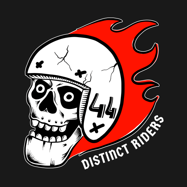 Distinct Riders – Rider 44 - Skull with flames by distinctriders