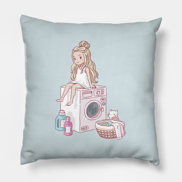 Laundry Day Pillow by Freeminds