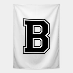 Initial Letter B - Varsity Style Design - Black text Tapestry