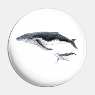 Humpback whale mother and baby whale Pin