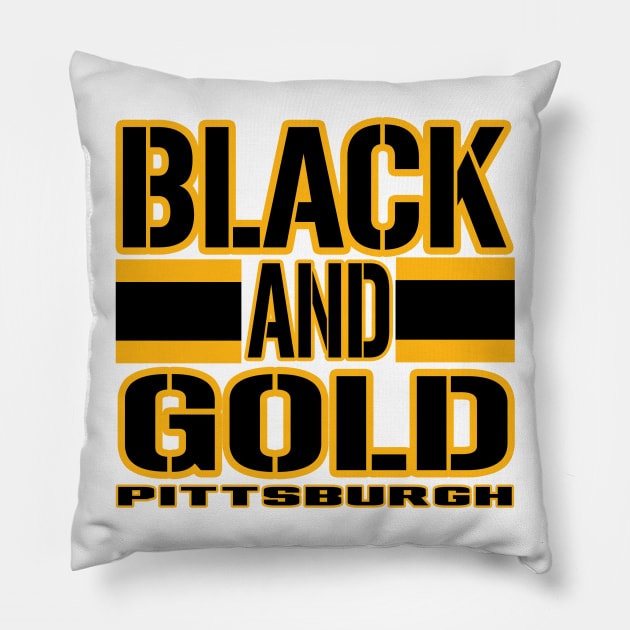 Pittsburgh LYFE Black and Gold True Football Colors! Pillow by OffesniveLine