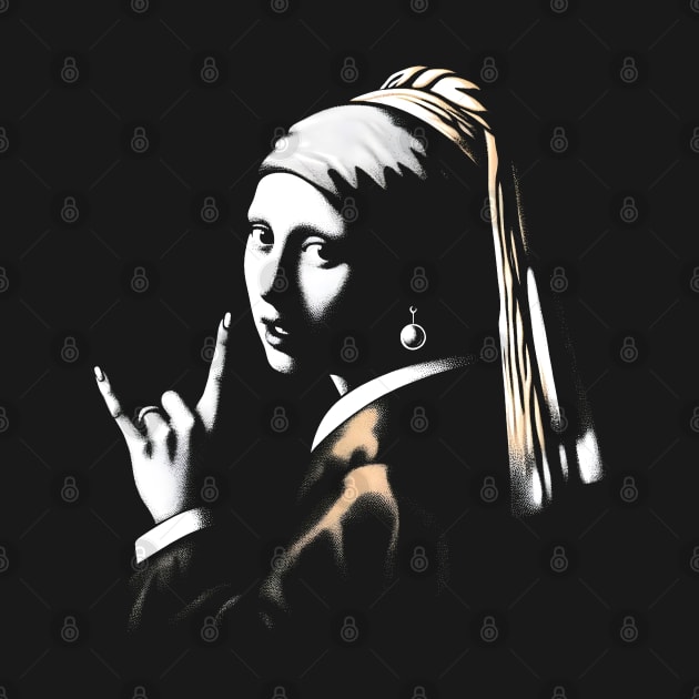 Metalhead Girl with a Pearl Earring by MetalByte