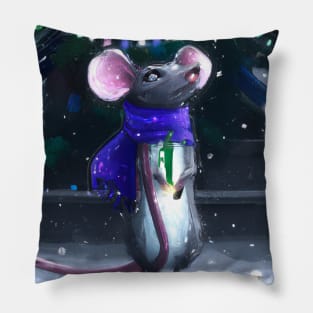 Cute Rat Drawing Pillow