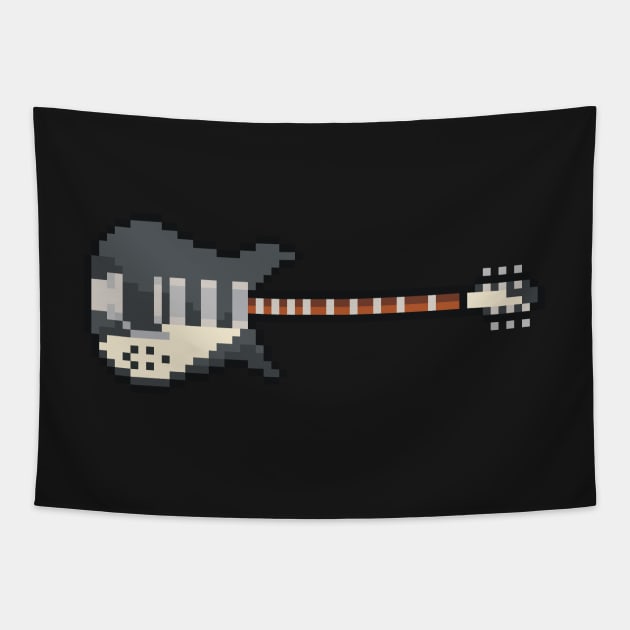 Pixel Black 325 Capri Guitar Tapestry by gkillerb