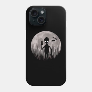 Alien And Ufos Moon Phone Case