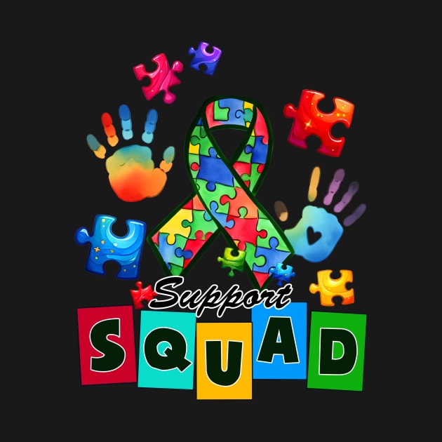 Support Squad Autism Awareness Gift for Birthday, Mother's Day, Thanksgiving, Christmas by skstring