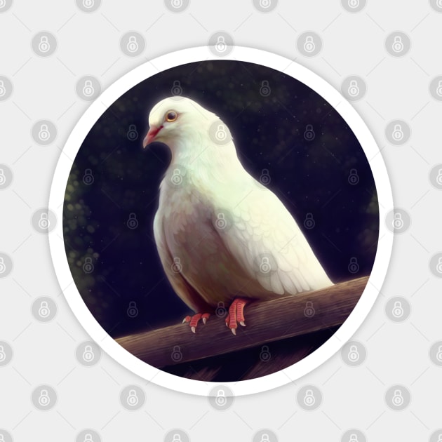 White Pigeon Magnet by DoomedDreamer